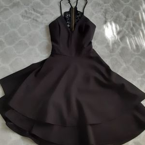 Macys B Darlin Homecoming black mini skater dress size 0